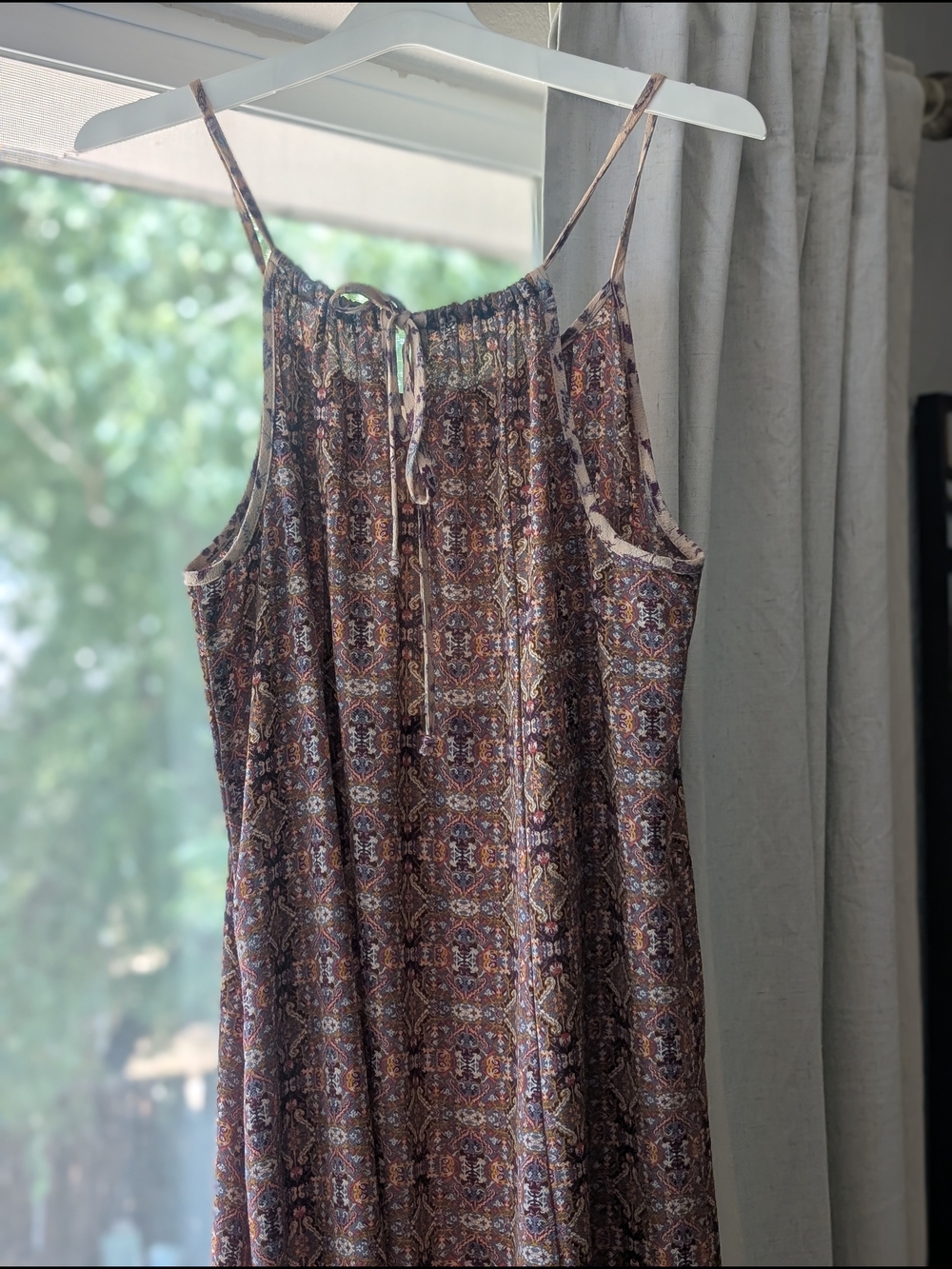 Xhilaration Mauve and Cream Boho Floral Maxi Dress - Picture 6 of 8